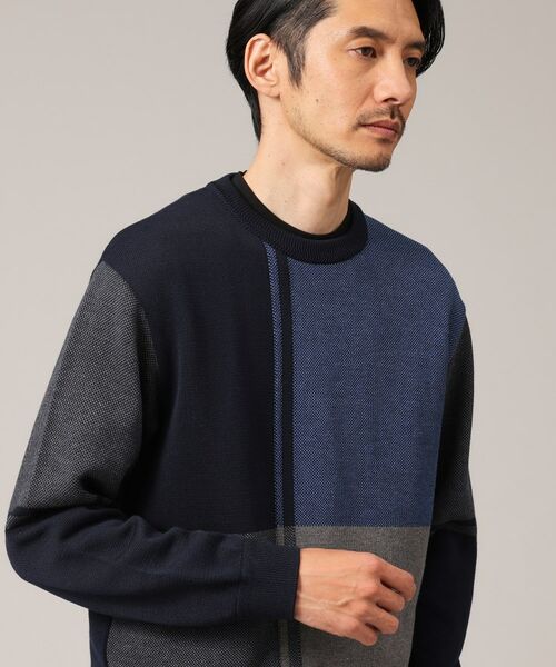 TAKEO KIKUCHI / タケオキクチ ニット・セーター | 【日本製】ブロッキング　プルオーバーニット | 詳細10