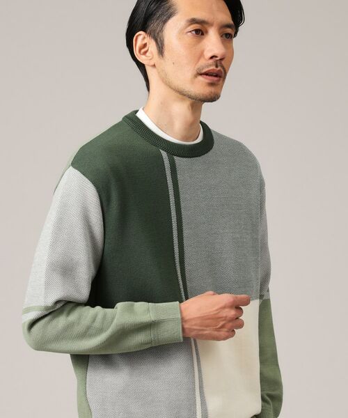 TAKEO KIKUCHI / タケオキクチ ニット・セーター | 【日本製】ブロッキング　プルオーバーニット | 詳細4
