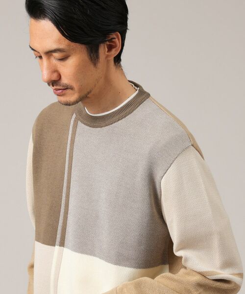 TAKEO KIKUCHI / タケオキクチ ニット・セーター | 【日本製】ブロッキング　プルオーバーニット | 詳細7