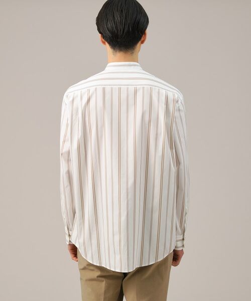 TAKEO KIKUCHI / タケオキクチ Tシャツ | 100／2ストライプ バンドカラーシャツ | 詳細17