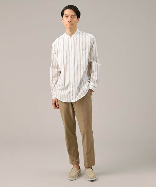 TAKEO KIKUCHI / タケオキクチ Tシャツ | 100／2ストライプ バンドカラーシャツ | 詳細18