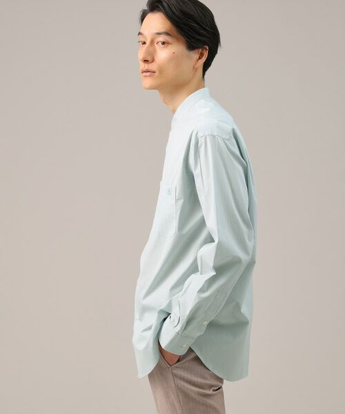TAKEO KIKUCHI / タケオキクチ Tシャツ | 100／2ストライプ バンドカラーシャツ | 詳細3