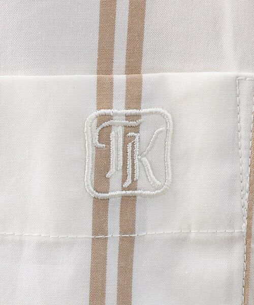 TAKEO KIKUCHI / タケオキクチ Tシャツ | 100／2ストライプ バンドカラーシャツ | 詳細9