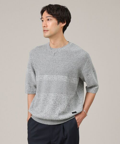 TAKEO KIKUCHI / タケオキクチ ニット・セーター | 【美濃和紙】5分袖 ニットTシャツ | 詳細2