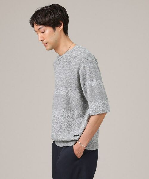 TAKEO KIKUCHI / タケオキクチ ニット・セーター | 【美濃和紙】5分袖 ニットTシャツ | 詳細3