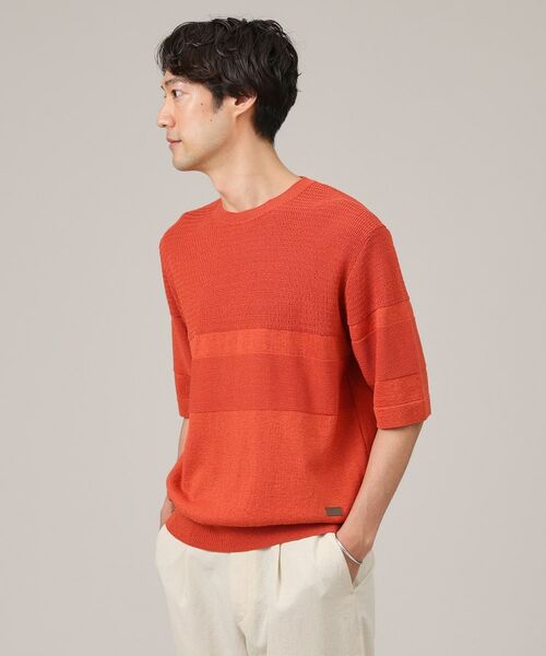 TAKEO KIKUCHI / タケオキクチ ニット・セーター | 【美濃和紙】5分袖 ニットTシャツ | 詳細7