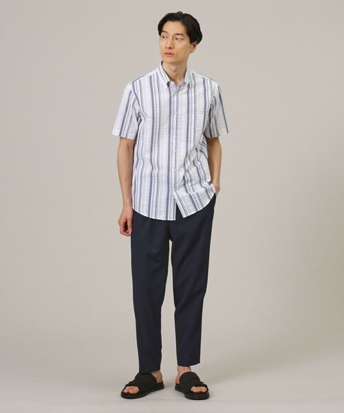 TAKEO KIKUCHI / タケオキクチ Tシャツ | 【快適/軽羽織】日本製 サッカー ストライプ シャツ | 詳細22