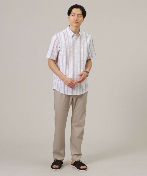 TAKEO KIKUCHI / タケオキクチ Tシャツ | 【快適/軽羽織】日本製 サッカー ストライプ シャツ | 詳細5