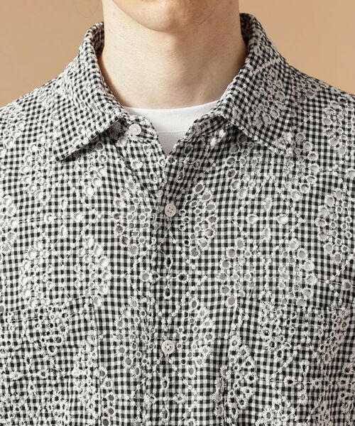 TAKEO KIKUCHI / タケオキクチ Tシャツ | 【Made in JAPAN】エンブロイダリーギンガム　半袖シャツ | 詳細9