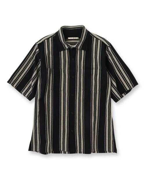 TAKEO KIKUCHI / タケオキクチ Tシャツ | 【Made in JAPAN】綿麻ドビーストライプ　半袖シャツ | 詳細1