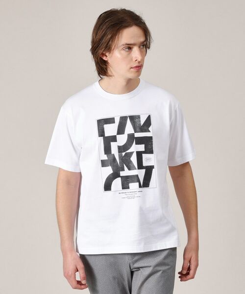 TAKEO KIKUCHI/タケオキクチ 【Made in JAPAN】パズル柄 半袖ポンチ Tシャツ ホワイト(001) 01(S) TAKEO KIKUCHI/タケオキクチ 【Made in JAPAN】パズル柄 半袖ポンチ Tシャツ ホワイト(001) 01(S)