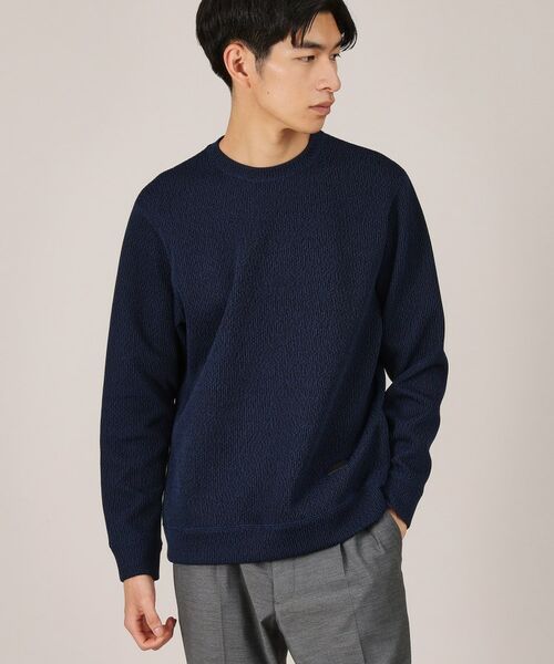 TAKEO KIKUCHI/タケオキクチ 【Made in JAPAN】ニットライク プルオーバー カットソー ブルー(093) 03(L) TAKEO KIKUCHI/タケオキクチ 【Made in JAPAN】ニットライク プルオーバー カットソー ブルー(093) 03(L)