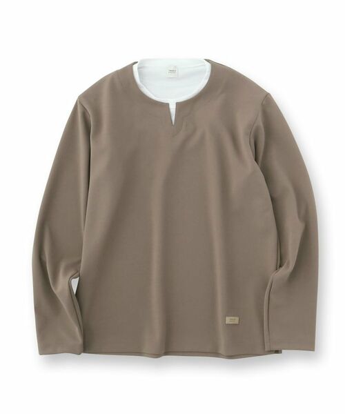 TAKEO KIKUCHI / タケオキクチ カットソー | 【Made in JAPAN】フェイクレイヤード キーネック カットソー | 詳細1