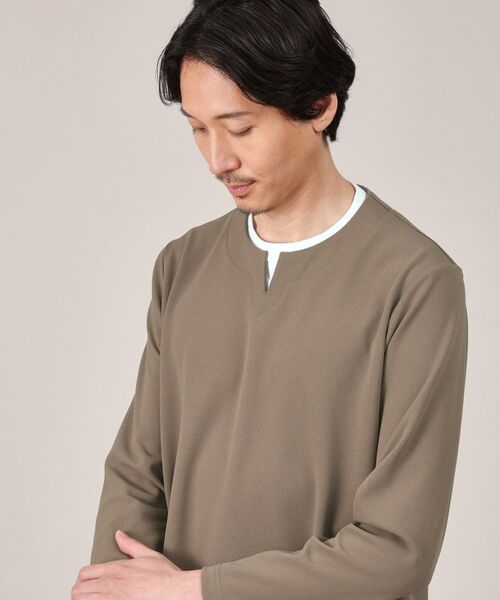 TAKEO KIKUCHI / タケオキクチ カットソー | 【Made in JAPAN】フェイクレイヤード キーネック カットソー | 詳細19