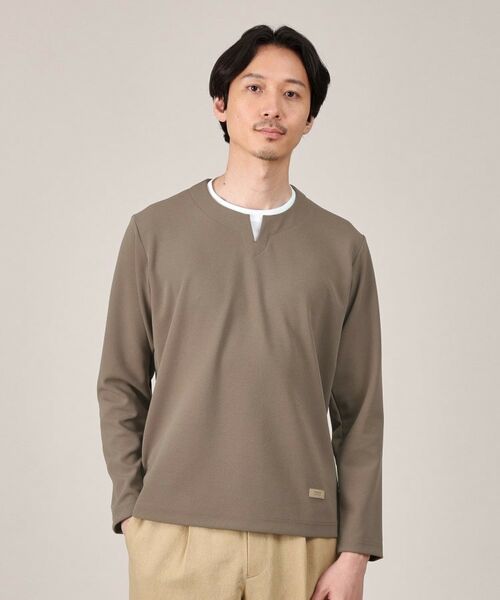 TAKEO KIKUCHI/タケオキクチ 【Made in JAPAN】フェイクレイヤード キーネック カットソー トープ(054) 02(M) TAKEO KIKUCHI/タケオキクチ 【Made in JAPAN】フェイクレイヤード キーネック カットソー トープ(054) 02(M)