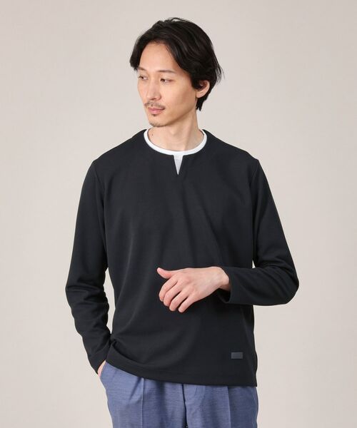 TAKEO KIKUCHI/タケオキクチ 【Made in JAPAN】フェイクレイヤード キーネック カットソー ブルー(093) 02(M) TAKEO KIKUCHI/タケオキクチ 【Made in JAPAN】フェイクレイヤード キーネック カットソー ブルー(093) 02(M)
