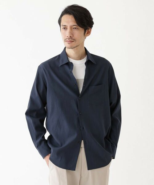 TAKEO KIKUCHI/タケオキクチ 【THE FLAGSHIP】オーガニックコットン シャツ ネイビー(094) 03(L) TAKEO KIKUCHI/タケオキクチ 【THE FLAGSHIP】オーガニックコットン シャツ ネイビー(094) 03(L)