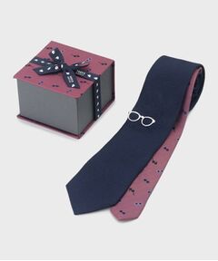 TAKEO KIKUCHI / タケオキクチ ネクタイ | 【BOXセット／限定】メガネモチーフ ネクタイ＆タイバー セット