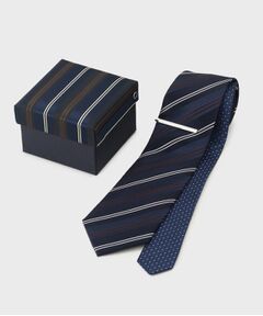 TAKEO KIKUCHI / タケオキクチ ネクタイ | 【BOXセット】スタンダード柄ネクタイ＆タイバー