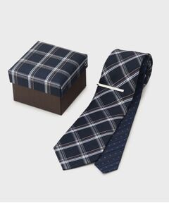 TAKEO KIKUCHI / タケオキクチ ネクタイ | 【BOXセット】スタンダード柄ネクタイ＆タイバー