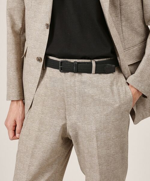 TAKEO KIKUCHI / タケオキクチ ベルト・サスペンダー | 【Made in JAPAN】レザーコンビ マットバックル ゴムメッシュベルト | 詳細10