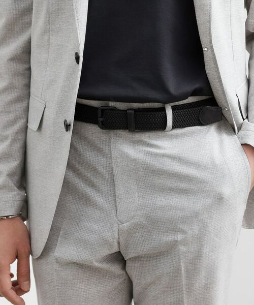 TAKEO KIKUCHI / タケオキクチ ベルト・サスペンダー | 【Made in JAPAN】レザーコンビ マットバックル ゴムメッシュベルト | 詳細6