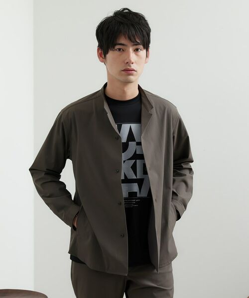 TAKEO KIKUCHI / タケオキクチ シャツ・ブラウス | 【軽羽織】ハイストレッチ オープンバンドカラー シャツ | 詳細14