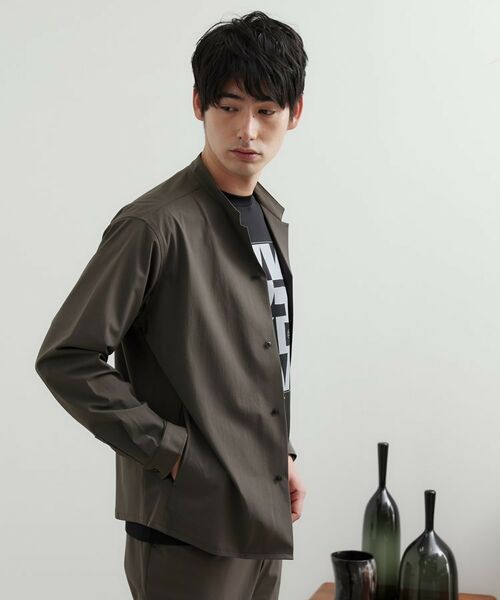 TAKEO KIKUCHI / タケオキクチ シャツ・ブラウス | 【軽羽織】ハイストレッチ オープンバンドカラー シャツ | 詳細15