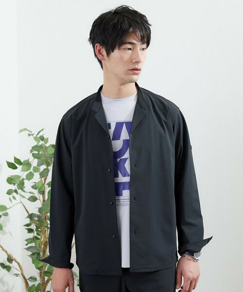 TAKEO KIKUCHI / タケオキクチ シャツ・ブラウス | 【軽羽織】ハイストレッチ オープンバンドカラー シャツ | 詳細18