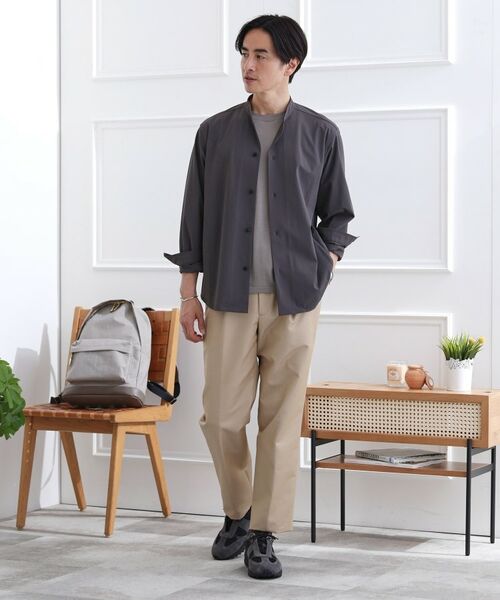 TAKEO KIKUCHI / タケオキクチ シャツ・ブラウス | 【軽羽織】ハイストレッチ オープンバンドカラー シャツ | 詳細21