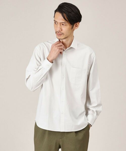 TAKEO KIKUCHI/タケオキクチ 【Made in JAPAN】麻調ショートカラーシャツ ライトグレー(011) 03(L) TAKEO KIKUCHI/タケオキクチ 【Made in JAPAN】麻調ショートカラーシャツ ライトグレー(011) 03(L)