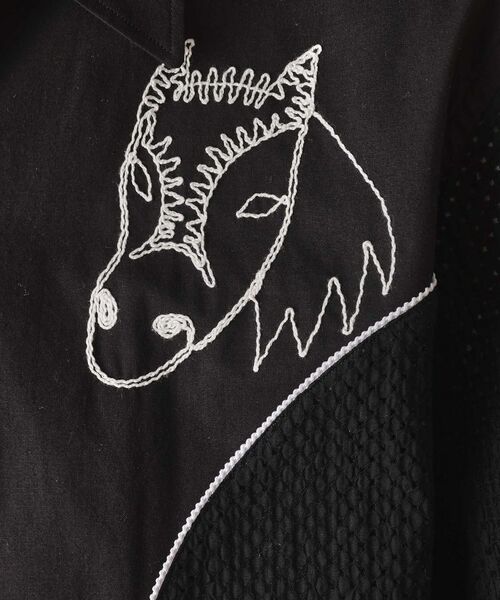 TAKEO KIKUCHI / タケオキクチ Tシャツ | 【Sサイズ~】ホース刺繍切替シャツ | 詳細13