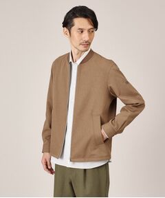 TAKEO KIKUCHI / タケオキクチ レザーブルゾン・ジャケット | 【多機能/軽羽織】リネンライクカルゼ リブブルゾン