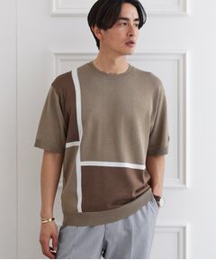 TAKEO KIKUCHI / タケオキクチ ニット・セーター | カラーブロッキング プルオーバー ニット