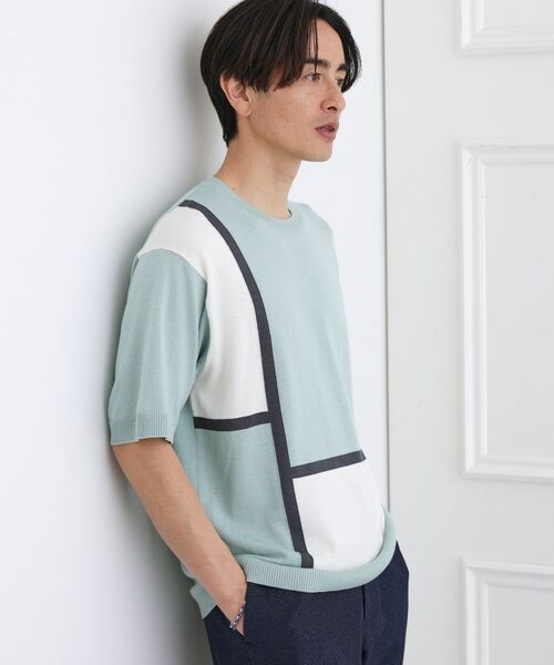 TAKEO KIKUCHI / タケオキクチ ニット・セーター | カラーブロッキング プルオーバー ニット | 詳細12