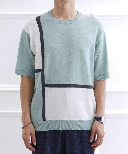 TAKEO KIKUCHI / タケオキクチ ニット・セーター | カラーブロッキング プルオーバー ニット | 詳細2