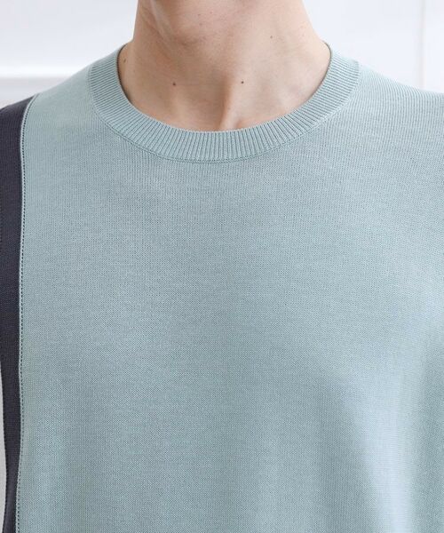 TAKEO KIKUCHI / タケオキクチ ニット・セーター | カラーブロッキング プルオーバー ニット | 詳細5