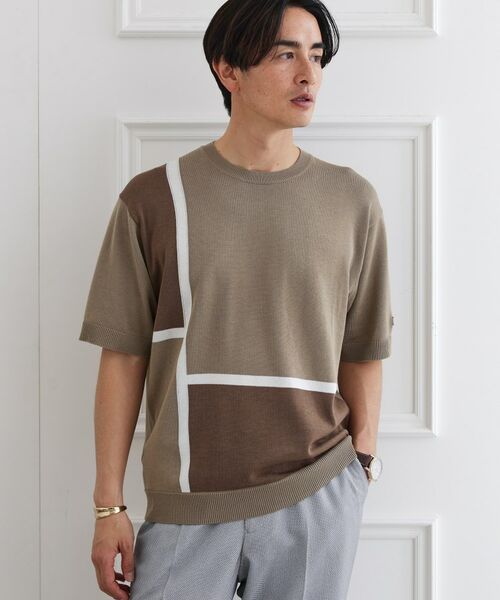 TAKEO KIKUCHI/タケオキクチ カラーブロッキング プルオーバー ニット モカブラウン(542) 03(L) TAKEO KIKUCHI/タケオキクチ カラーブロッキング プルオーバー ニット モカブラウン(542) 03(L)