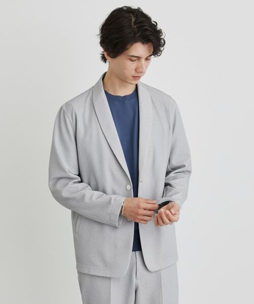 TAKEO KIKUCHI / タケオキクチ カーディガン・ボレロ | 【尾州織】後染め ドビーメッシュ ショール羽織り | 詳細12