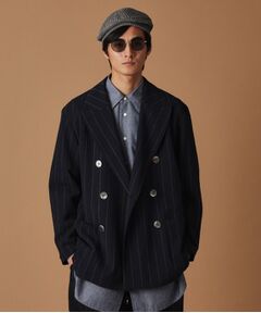 TAKEO KIKUCHI / タケオキクチ テーラードジャケット | ウールサッカーストライプ Wジャケット