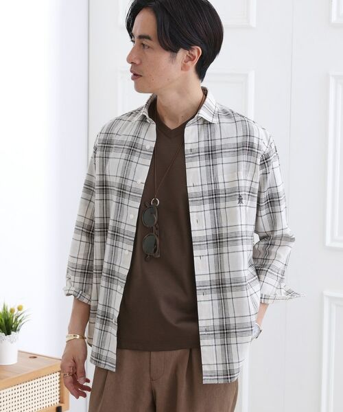 TAKEO KIKUCHI / タケオキクチ シャツ・ブラウス | 【LIMITED】リネンブレンド 7分袖シャツ | 詳細30