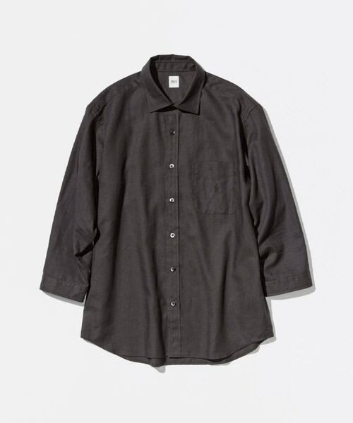 TAKEO KIKUCHI/タケオキクチ 【LIMITED】リネンブレンド 7分袖シャツ ブラック(019) 01(S) TAKEO KIKUCHI/タケオキクチ 【LIMITED】リネンブレンド 7分袖シャツ ブラック(019) 01(S)