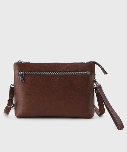 TAKEO KIKUCHI / タケオキクチ クラッチ・パーティバッグ | 水シボレザー2WAYクラッチバッグ(モカブラウン(042))