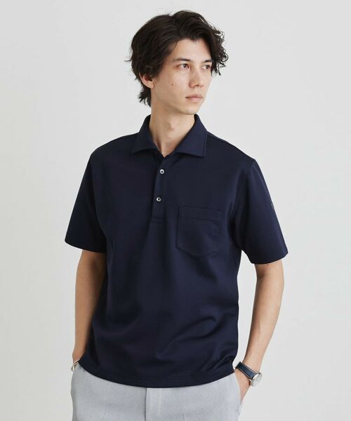TAKEO KIKUCHI/タケオキクチ 千鳥柄ポロシャツ ネイビー(494) 03(L) TAKEO KIKUCHI/タケオキクチ 千鳥柄ポロシャツ ネイビー(494) 03(L)