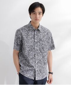 TAKEO KIKUCHI / タケオキクチ シャツ・ブラウス | ストライプ小花プリント 半袖シャツ