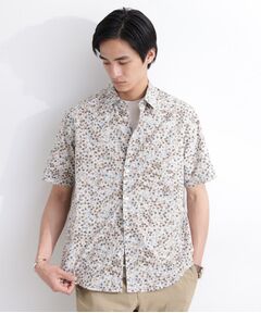 TAKEO KIKUCHI / タケオキクチ シャツ・ブラウス | ストライプ小花プリント 半袖シャツ