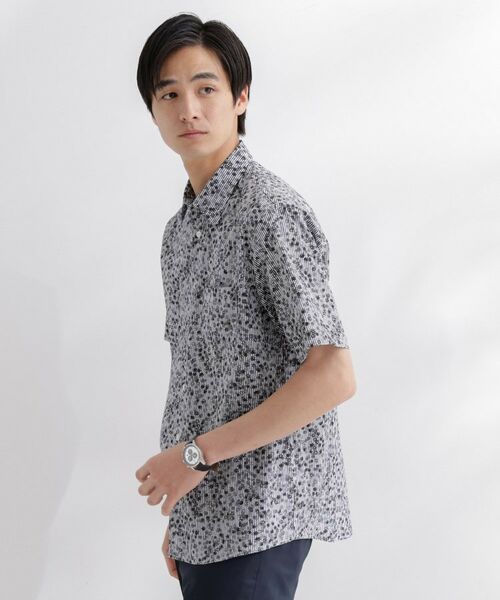 TAKEO KIKUCHI / タケオキクチ シャツ・ブラウス | ストライプ小花プリント 半袖シャツ | 詳細10