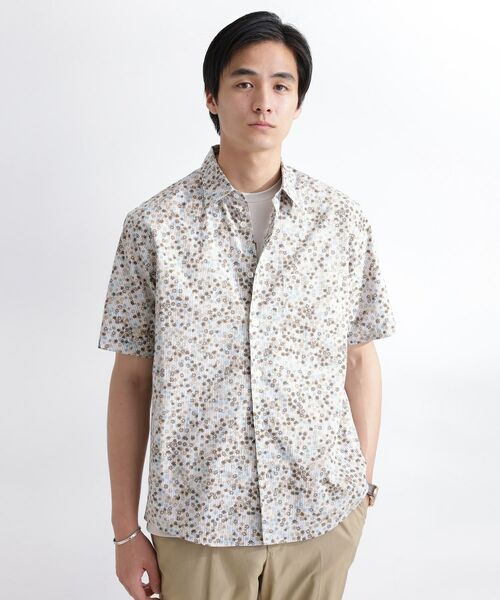 TAKEO KIKUCHI / タケオキクチ シャツ・ブラウス | ストライプ小花プリント 半袖シャツ | 詳細14