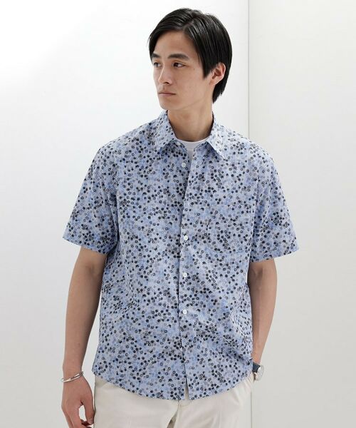 TAKEO KIKUCHI / タケオキクチ シャツ・ブラウス | ストライプ小花プリント 半袖シャツ | 詳細18