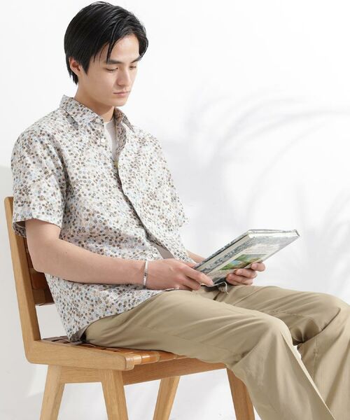 TAKEO KIKUCHI / タケオキクチ シャツ・ブラウス | ストライプ小花プリント 半袖シャツ | 詳細23